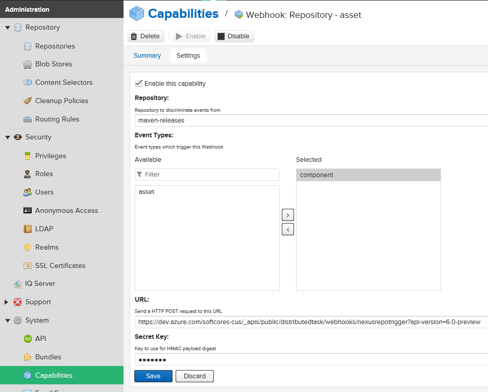 Triggering Azure Pipelines with an offline artefact repository