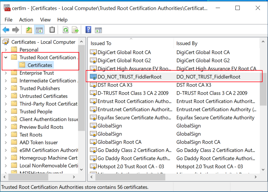 Intercepting Azure CLI HTTP traffic leveraging Fiddler