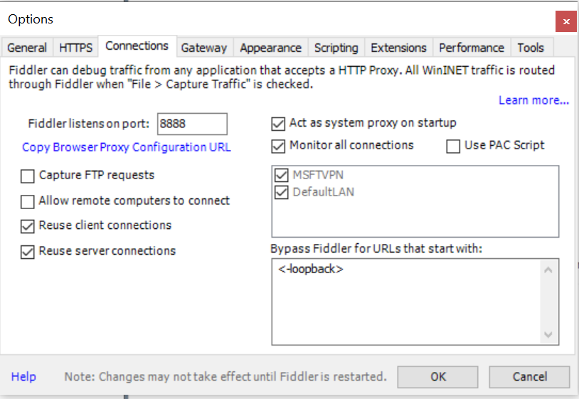 Intercepting Azure CLI HTTP traffic leveraging Fiddler