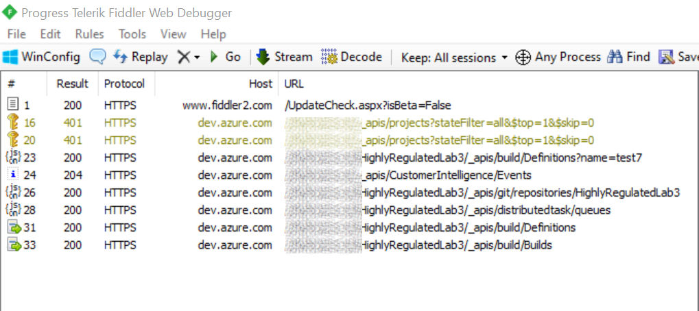 Intercepting Azure CLI HTTP traffic leveraging Fiddler