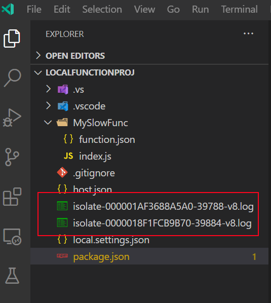 Profiling Azure Functions JavaScript code during local development