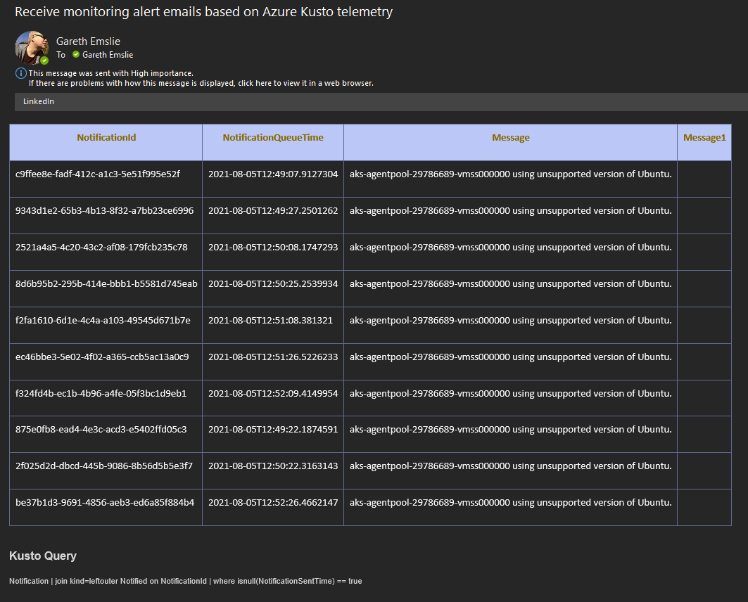 Custom Log-based Alerting using Azure Data Explorer and Log Analytics Data Export